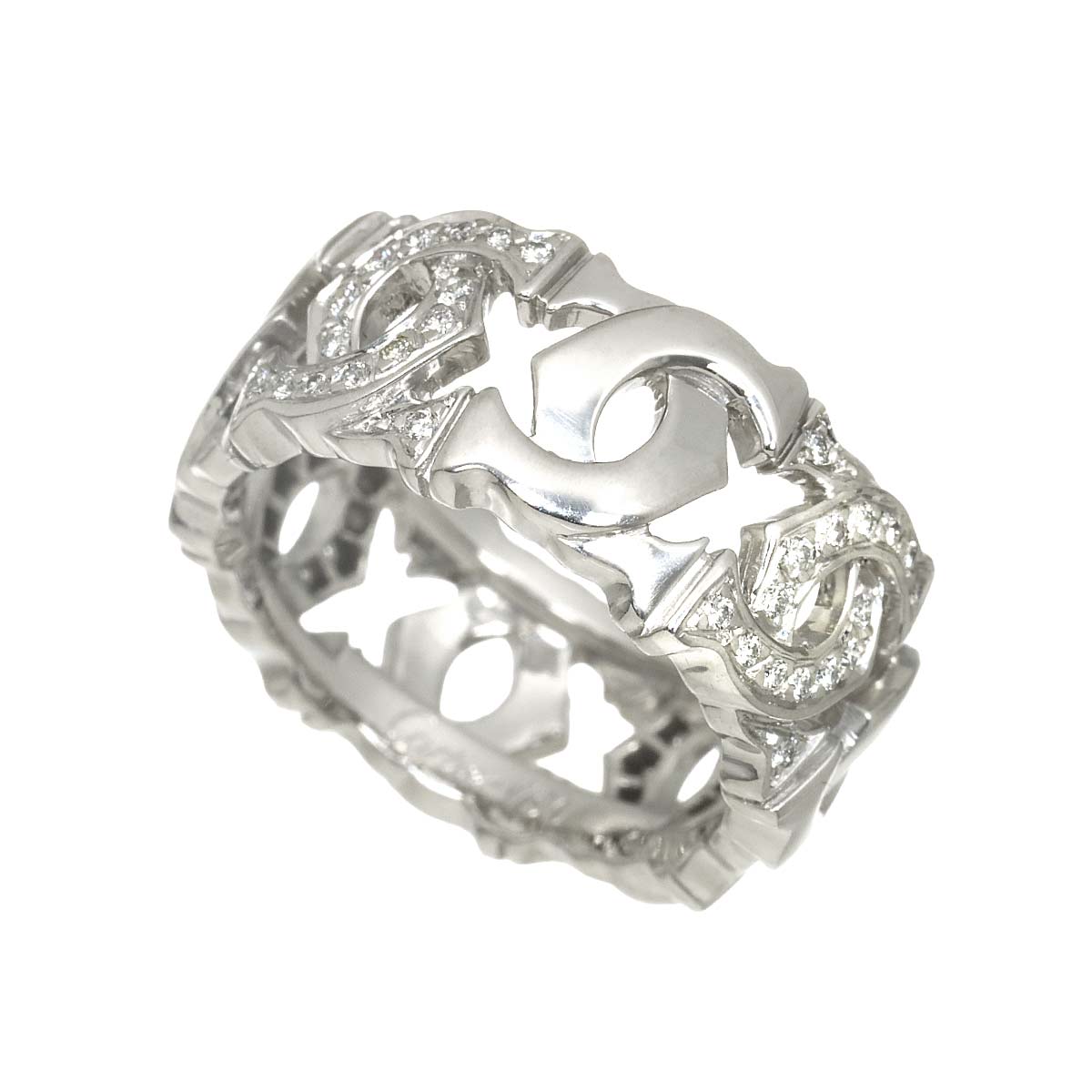 Diamond Ring 18K White Gold 750 size49 4.5-4.75(US)