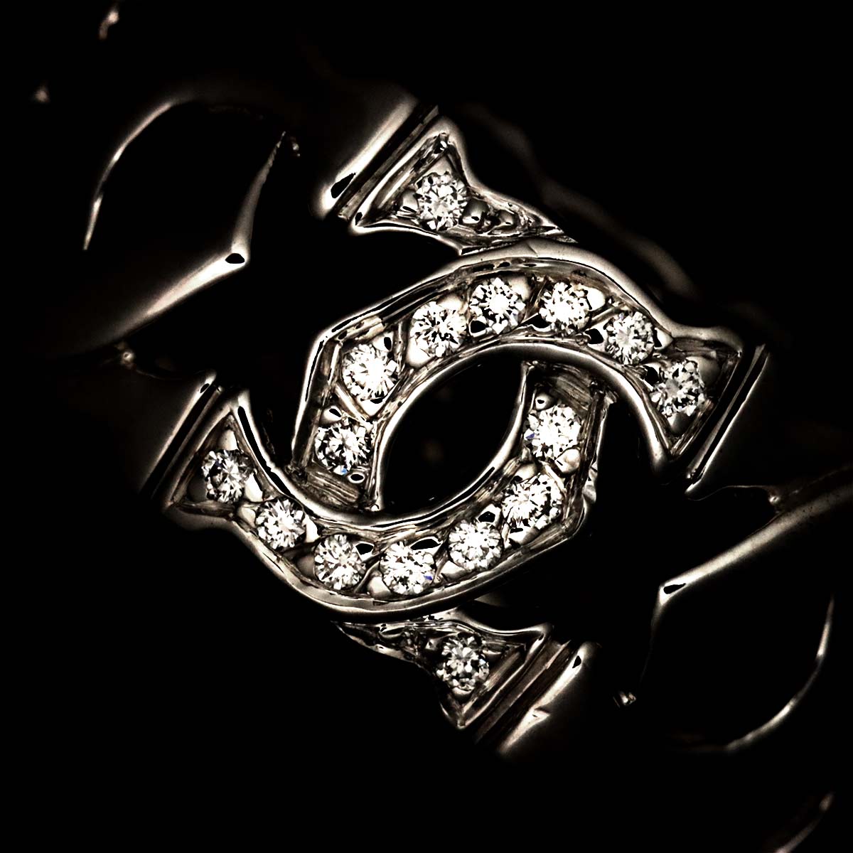 Diamond Ring 18K White Gold 750 size49 4.5-4.75(US)