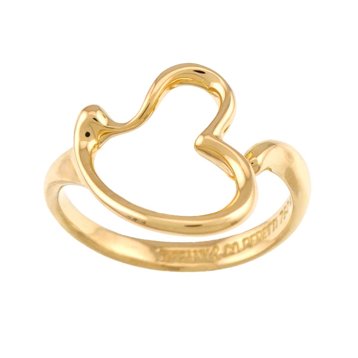 Open Heart Ring 18K YG 750 Size5.5-5.75(US)