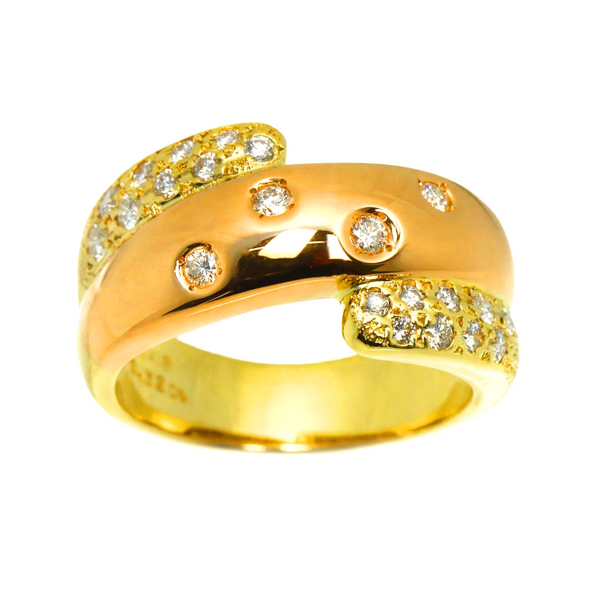 Diamond 0.32ct Ring 18K YG 750 Size4.75-5(US)