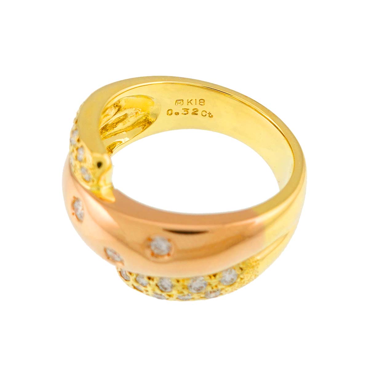 Diamond 0.32ct Ring 18K YG 750 Size4.75-5(US)