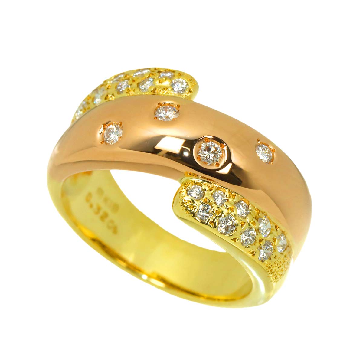 Diamond 0.32ct Ring 18K YG 750 Size4.75-5(US)