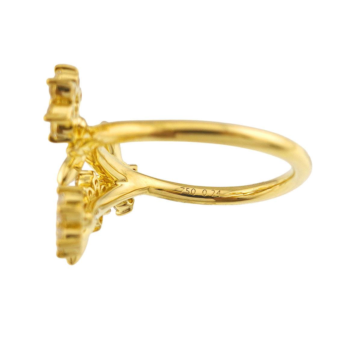 Diamond 0.24ct Ring 18K YG 750 Size5.5-5.75(US)
