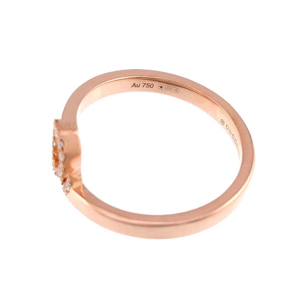 GG Running Diamond Ring 18K Pink Gold 750 size7 3.75-4(US)