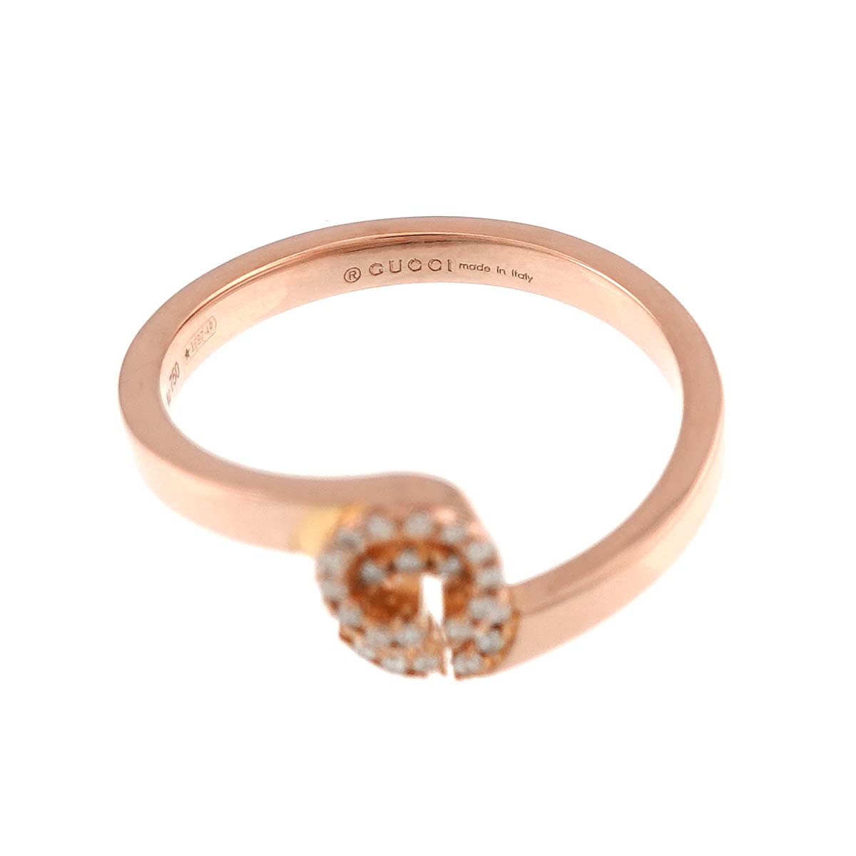 GG Running Diamond Ring 18K Pink Gold 750 size7 3.75-4(US)