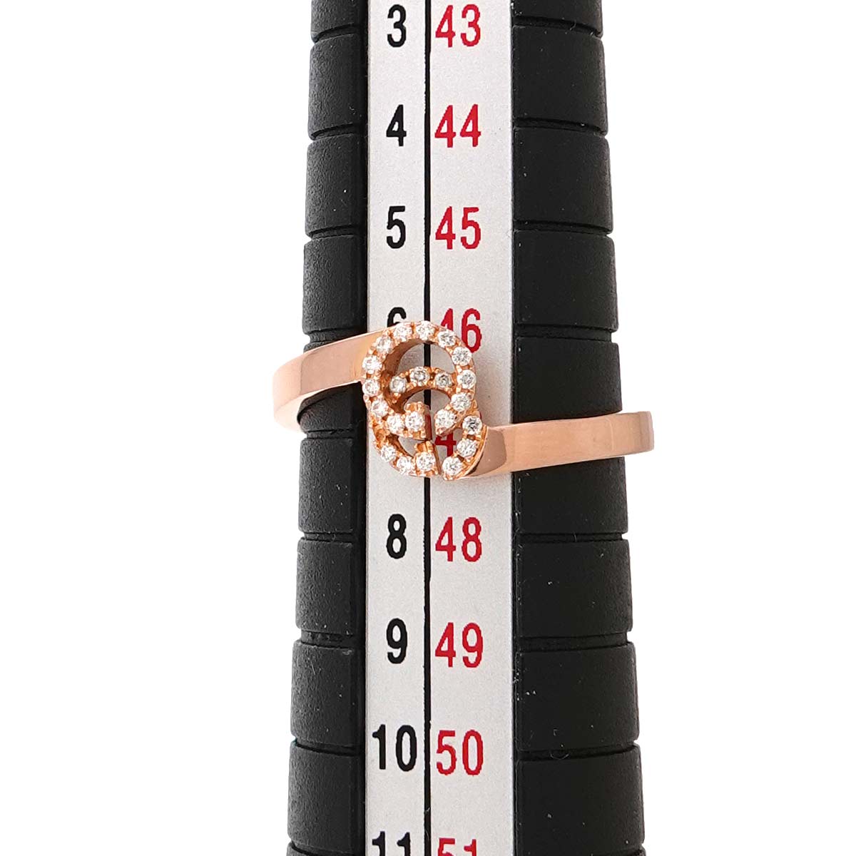 GG Running Diamond Ring 18K Pink Gold 750 size7 3.75-4(US)