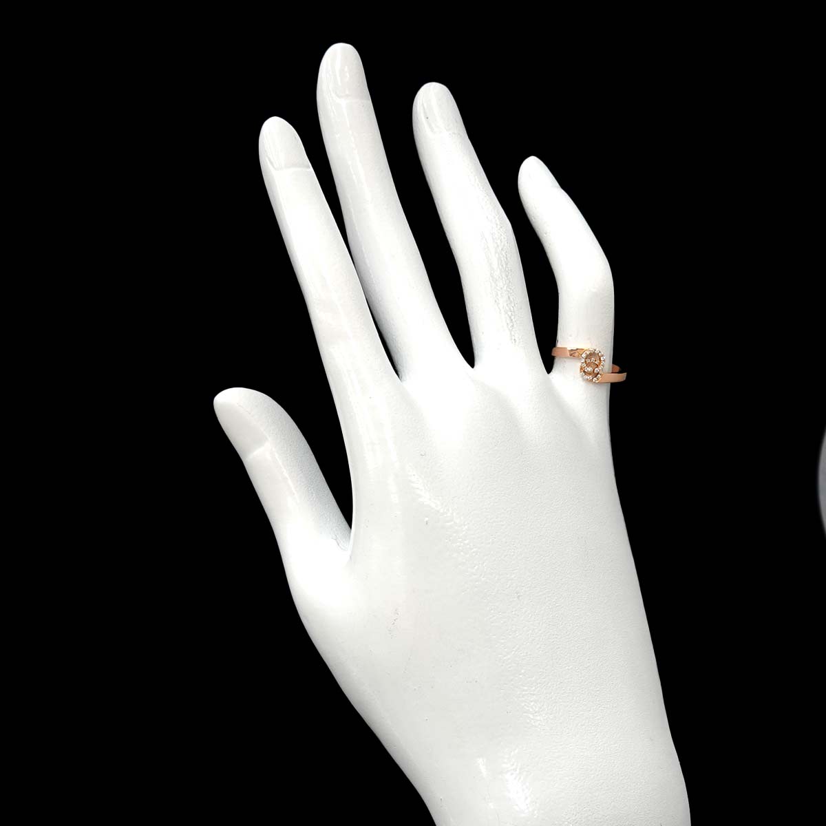 GG Running Diamond Ring 18K Pink Gold 750 size7 3.75-4(US)