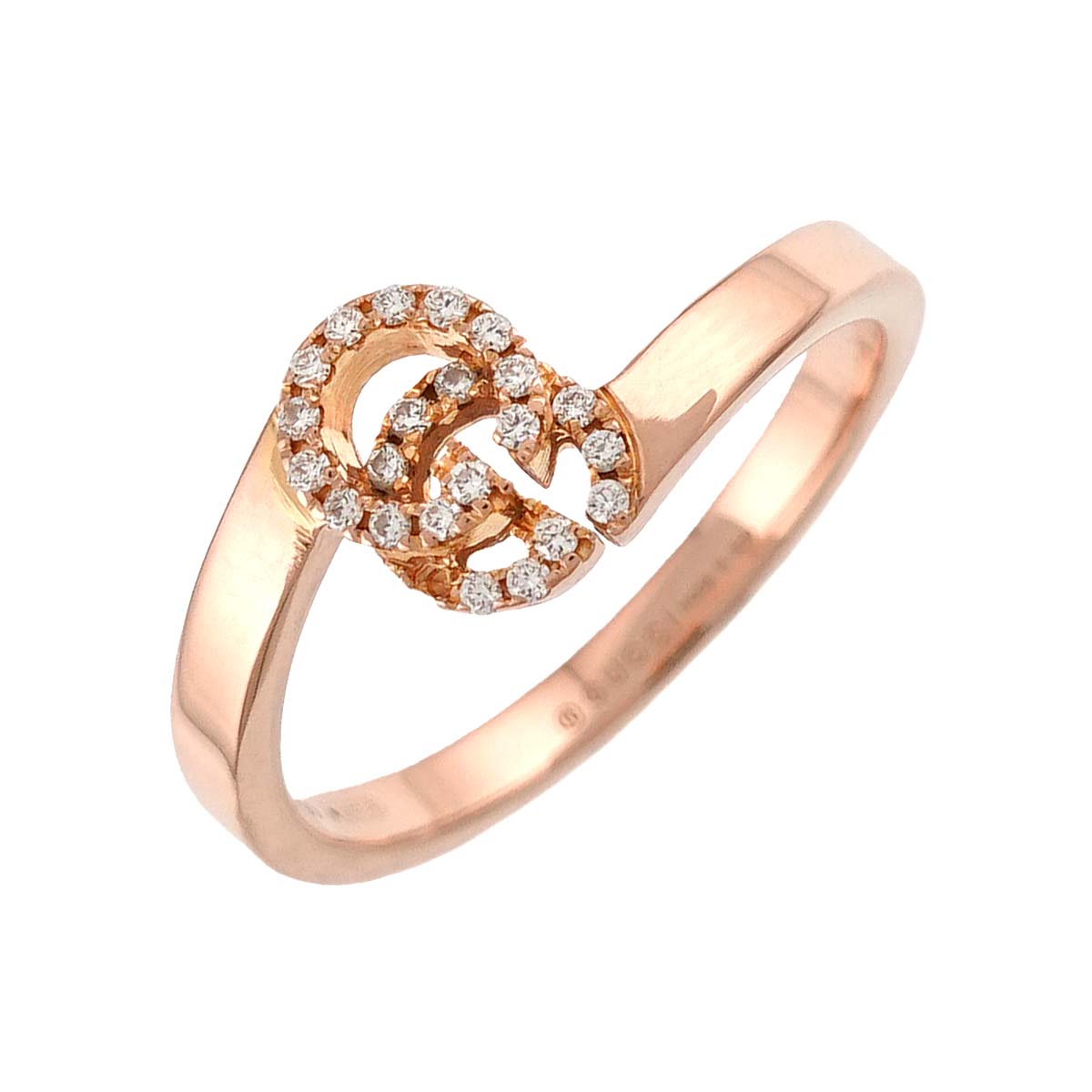 GG Running Diamond Ring 18K Pink Gold 750 size7 3.75-4(US)