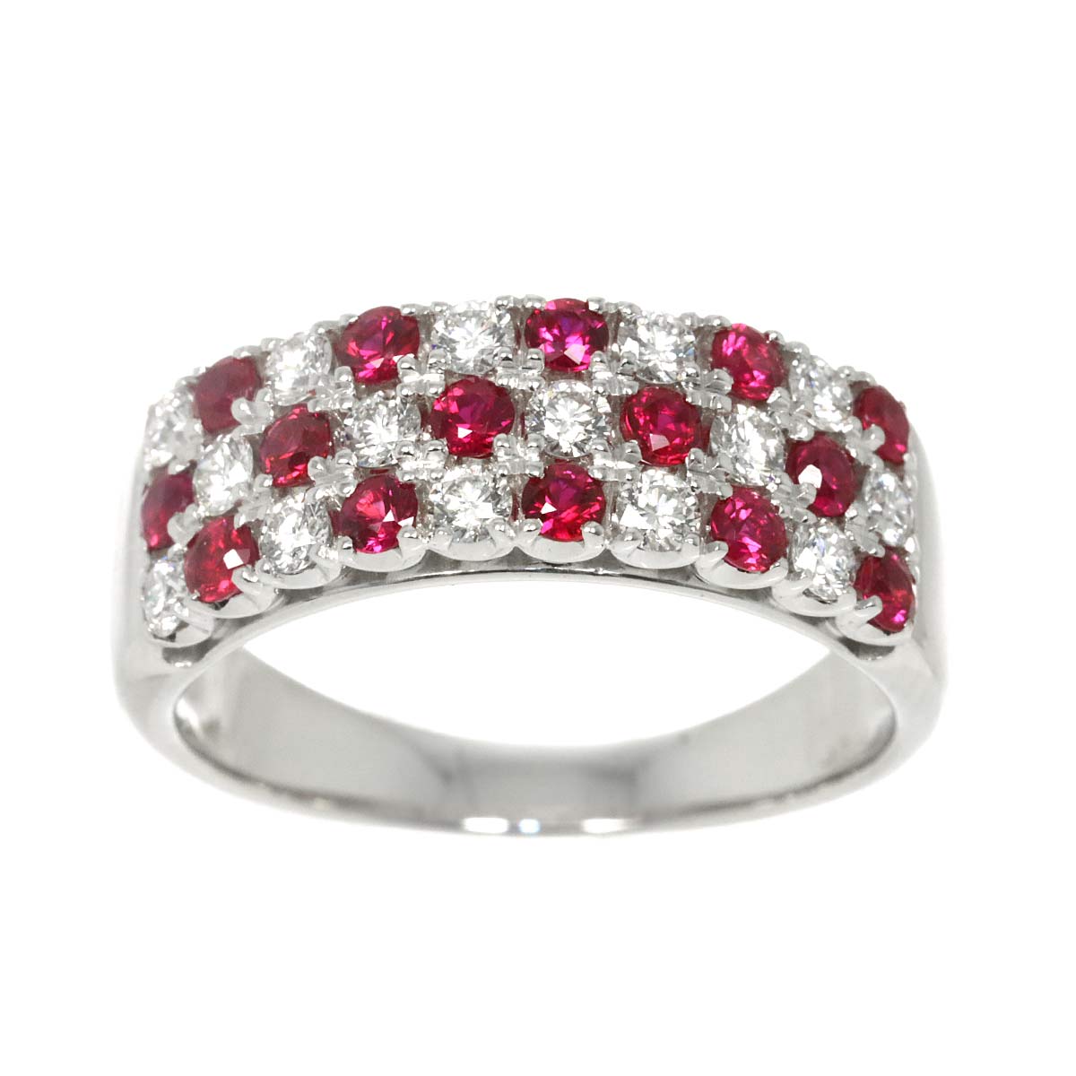 Ruby Diamond 0.55ct Ring 18K WG 750 size7.75-8(US)