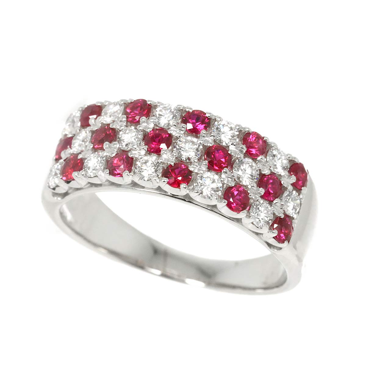 Ruby Diamond 0.55ct Ring 18K WG 750 size7.75-8(US)