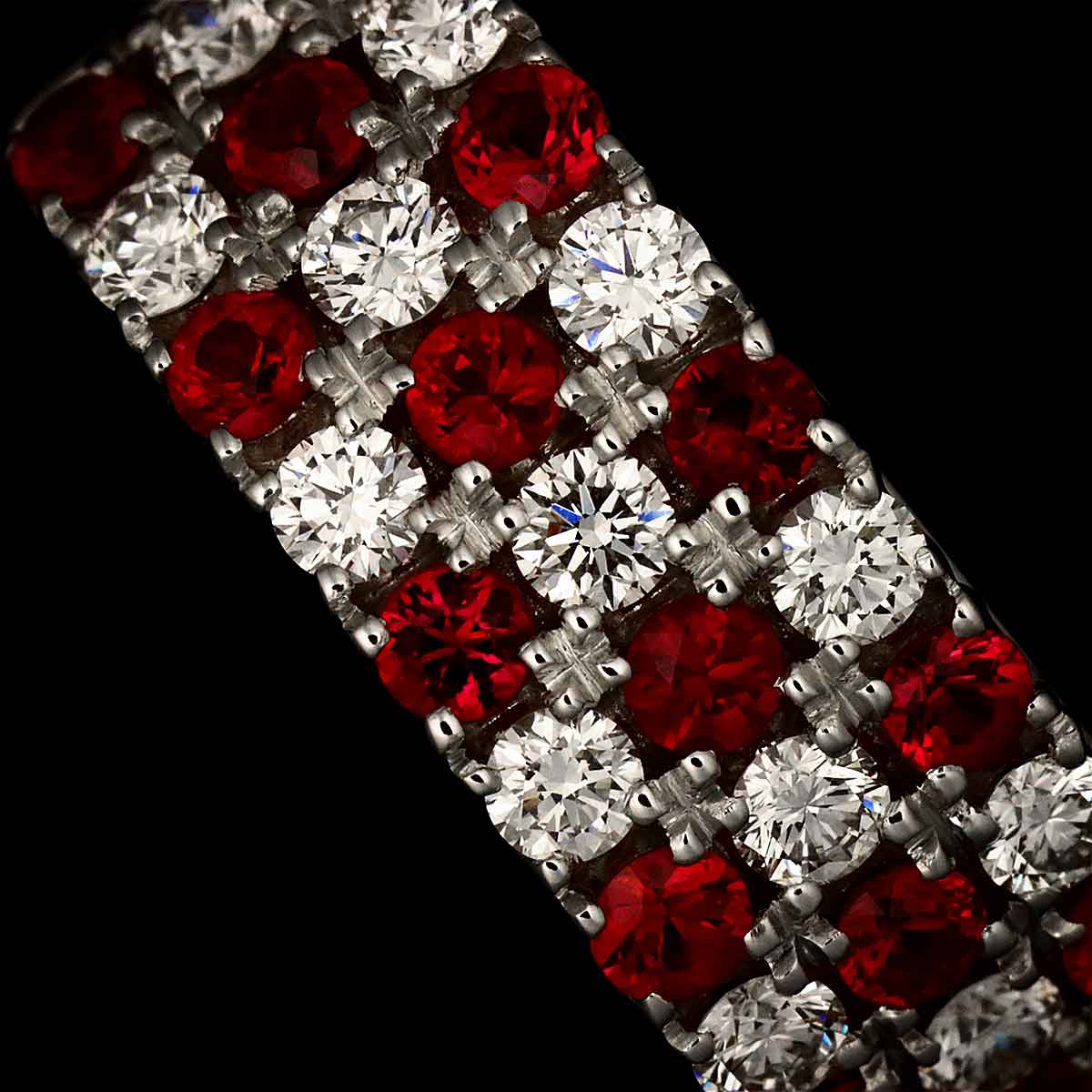 Ruby Diamond 0.55ct Ring 18K WG 750 size7.75-8(US)