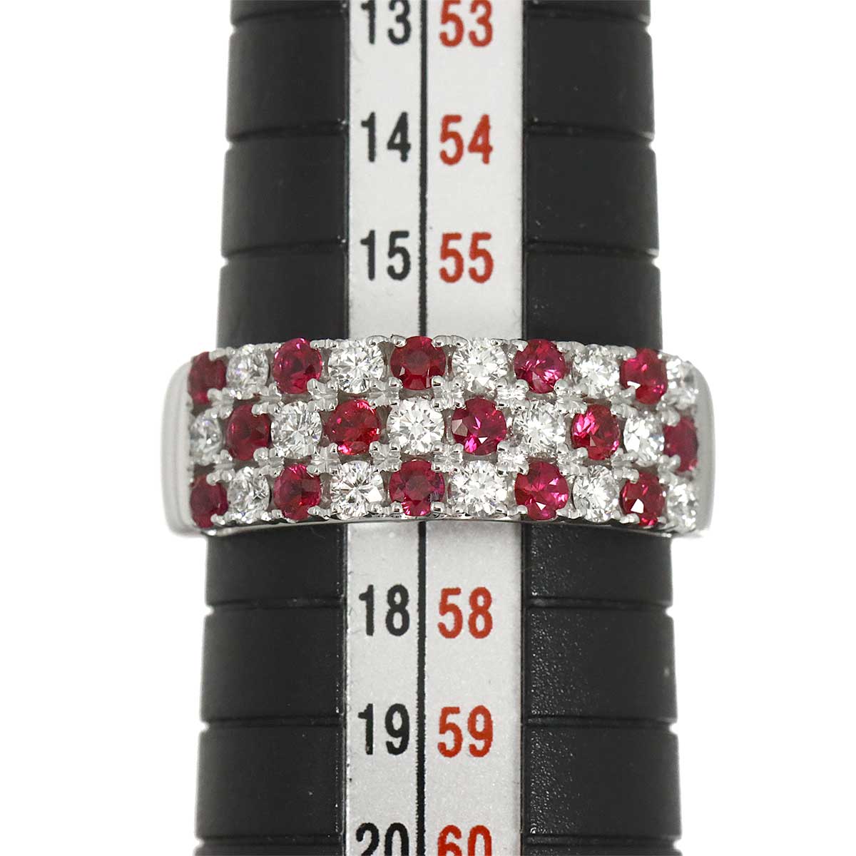 Ruby Diamond 0.55ct Ring 18K WG 750 size7.75-8(US)