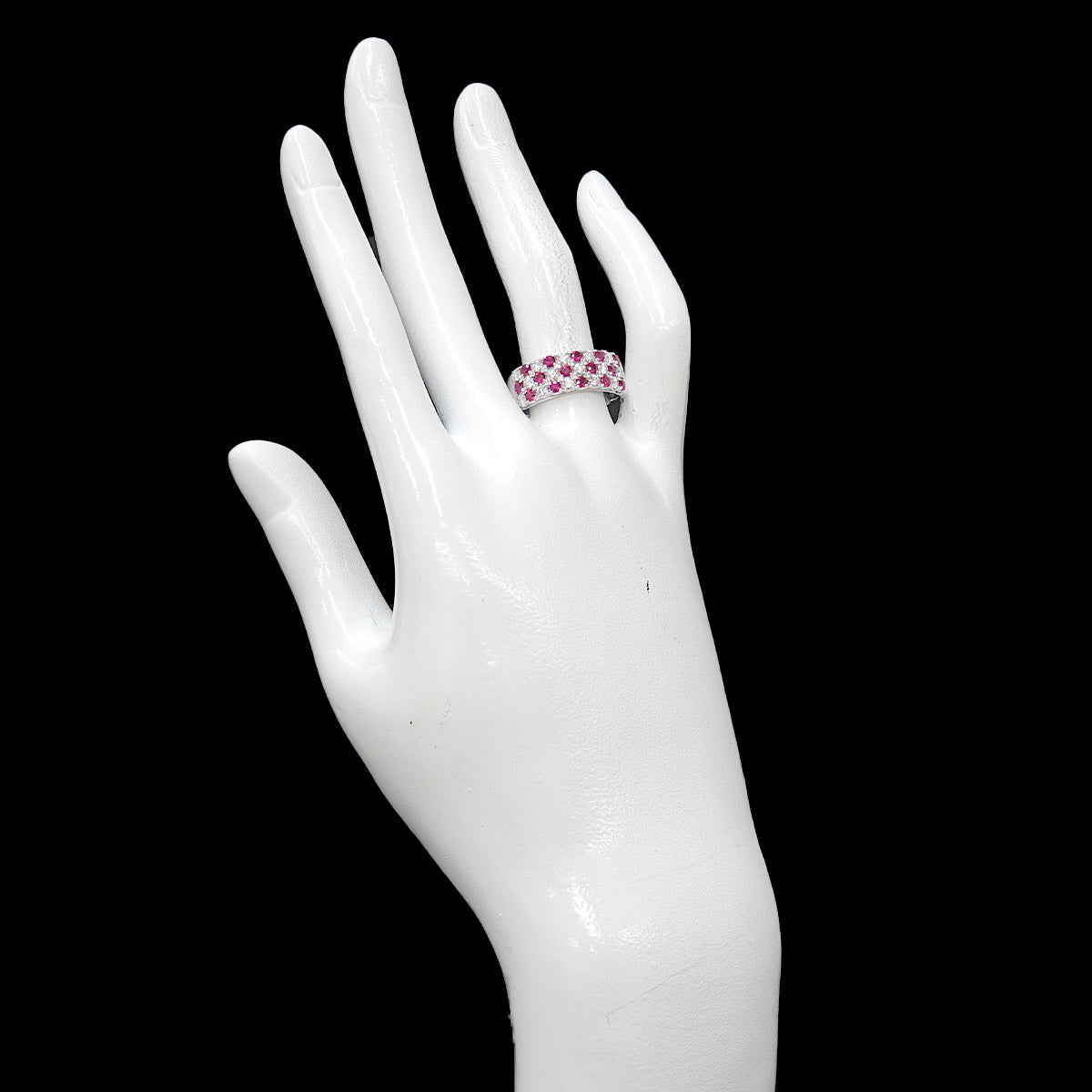 Ruby Diamond 0.55ct Ring 18K WG 750 size7.75-8(US)