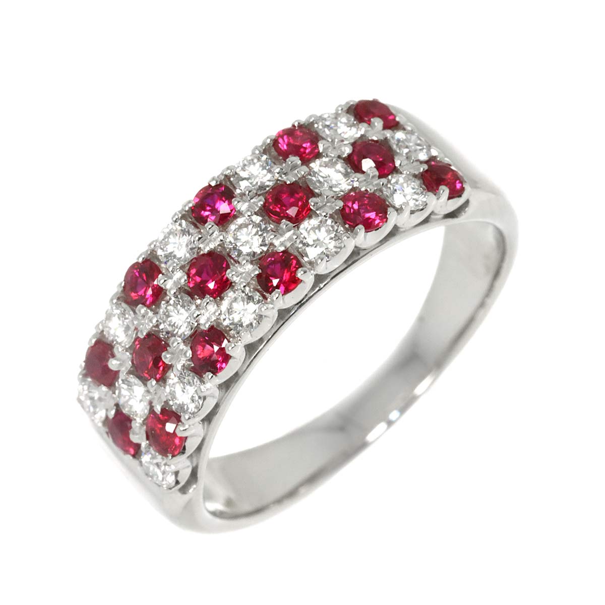 Ruby Diamond 0.55ct Ring 18K WG 750 size7.75-8(US)