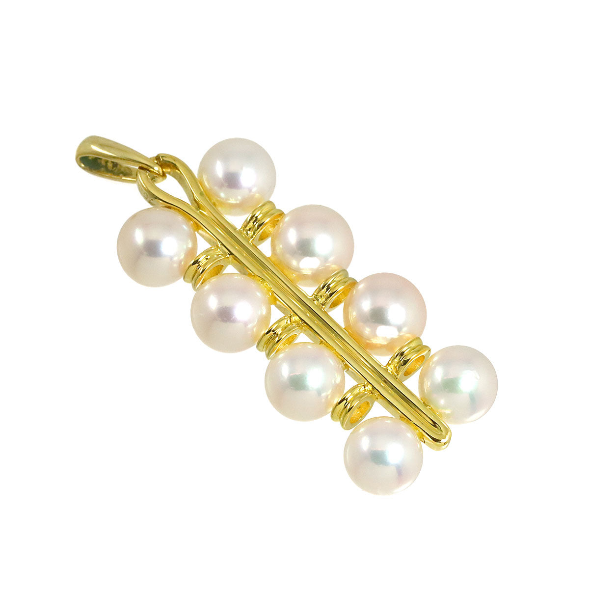 Akoya Pearl Pendant Top 18K YG Yellow Gold 750