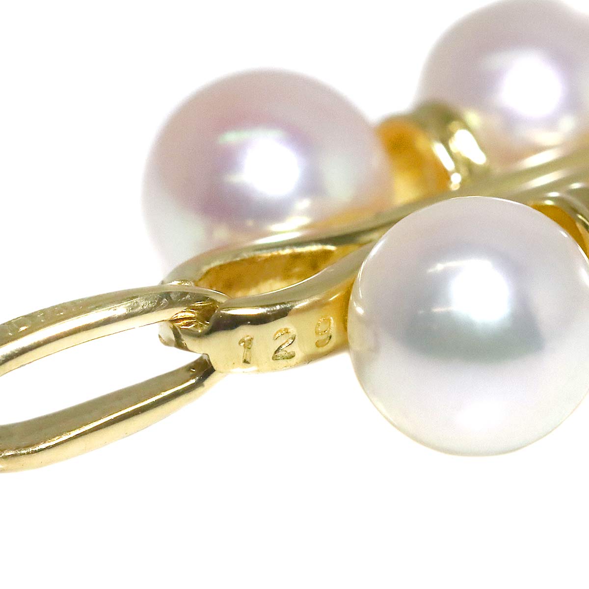 Akoya Pearl Pendant Top 18K YG Yellow Gold 750