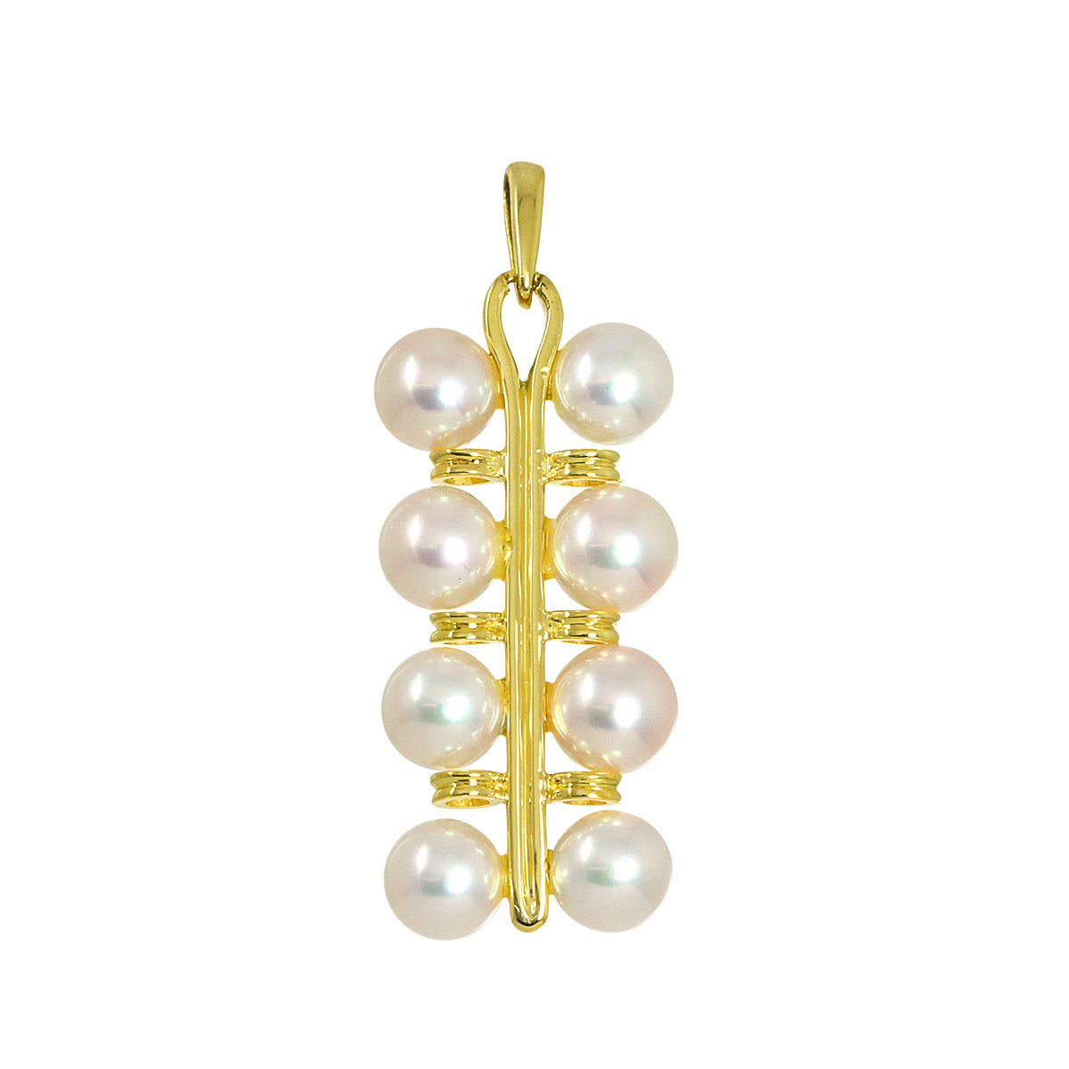 Akoya Pearl Pendant Top 18K YG Yellow Gold 750