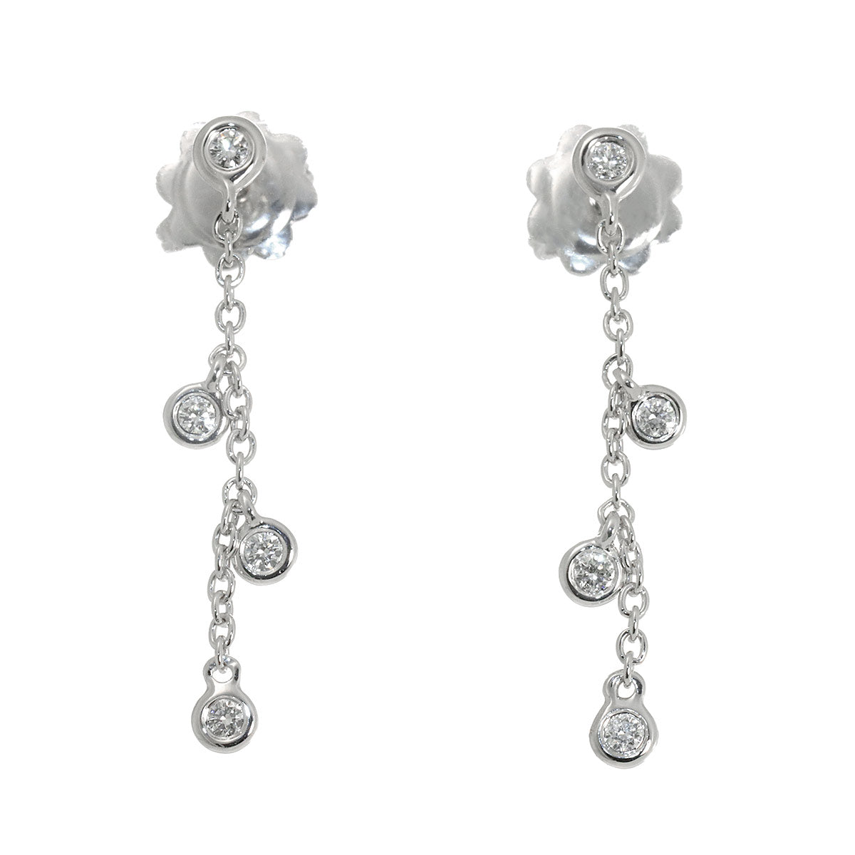 Diamond Earrings Pierced 18K WG 750