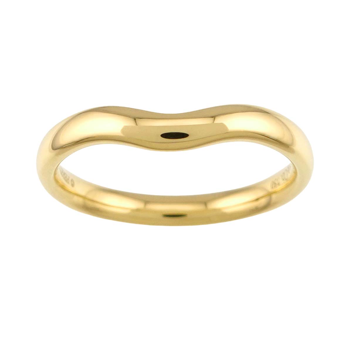 Curved Band Ring 18K Yellow Gold 750 size8.25(US)