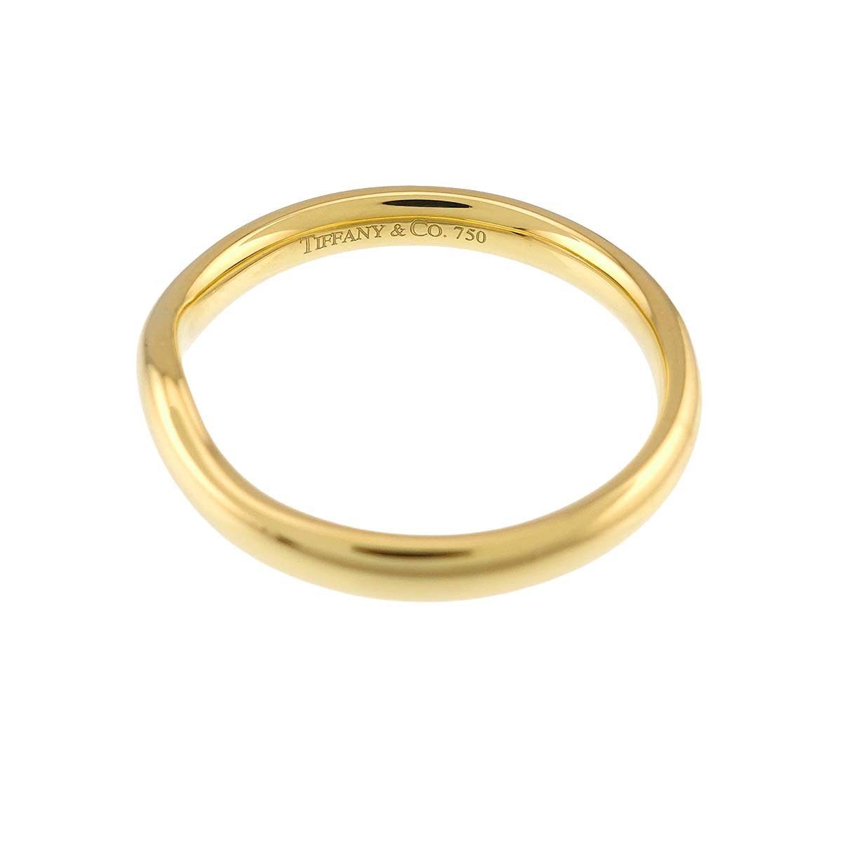 Curved Band Ring 18K Yellow Gold 750 size8.25(US)