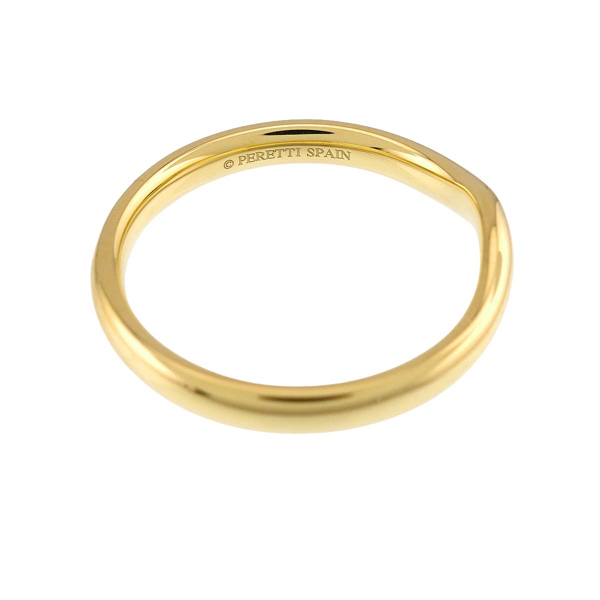 Curved Band Ring 18K Yellow Gold 750 size8.25(US)