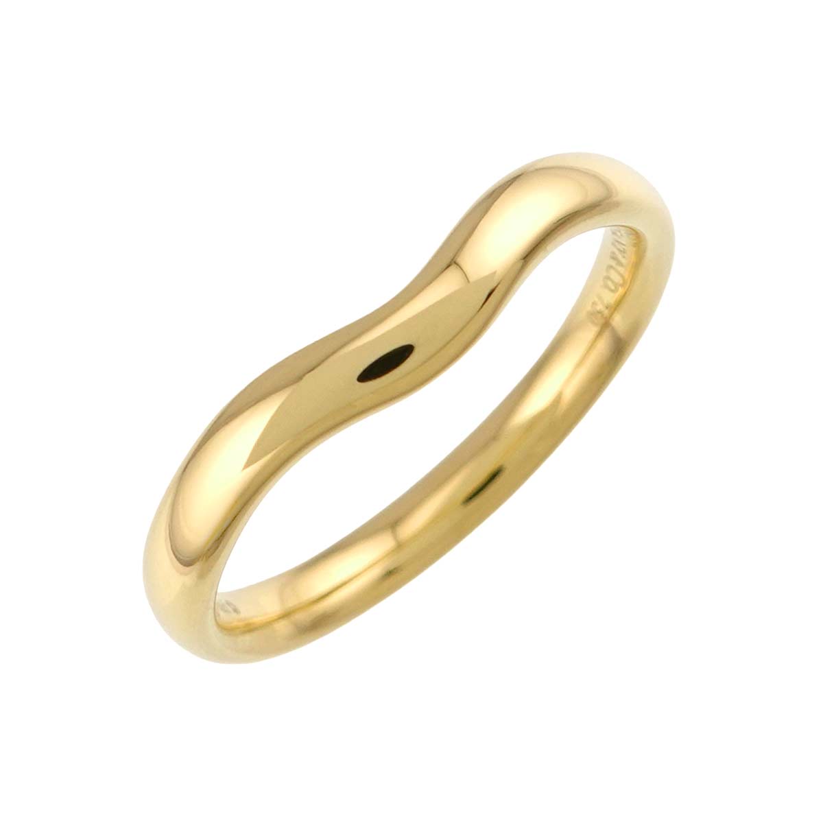 Curved Band Ring 18K Yellow Gold 750 size8.25(US)
