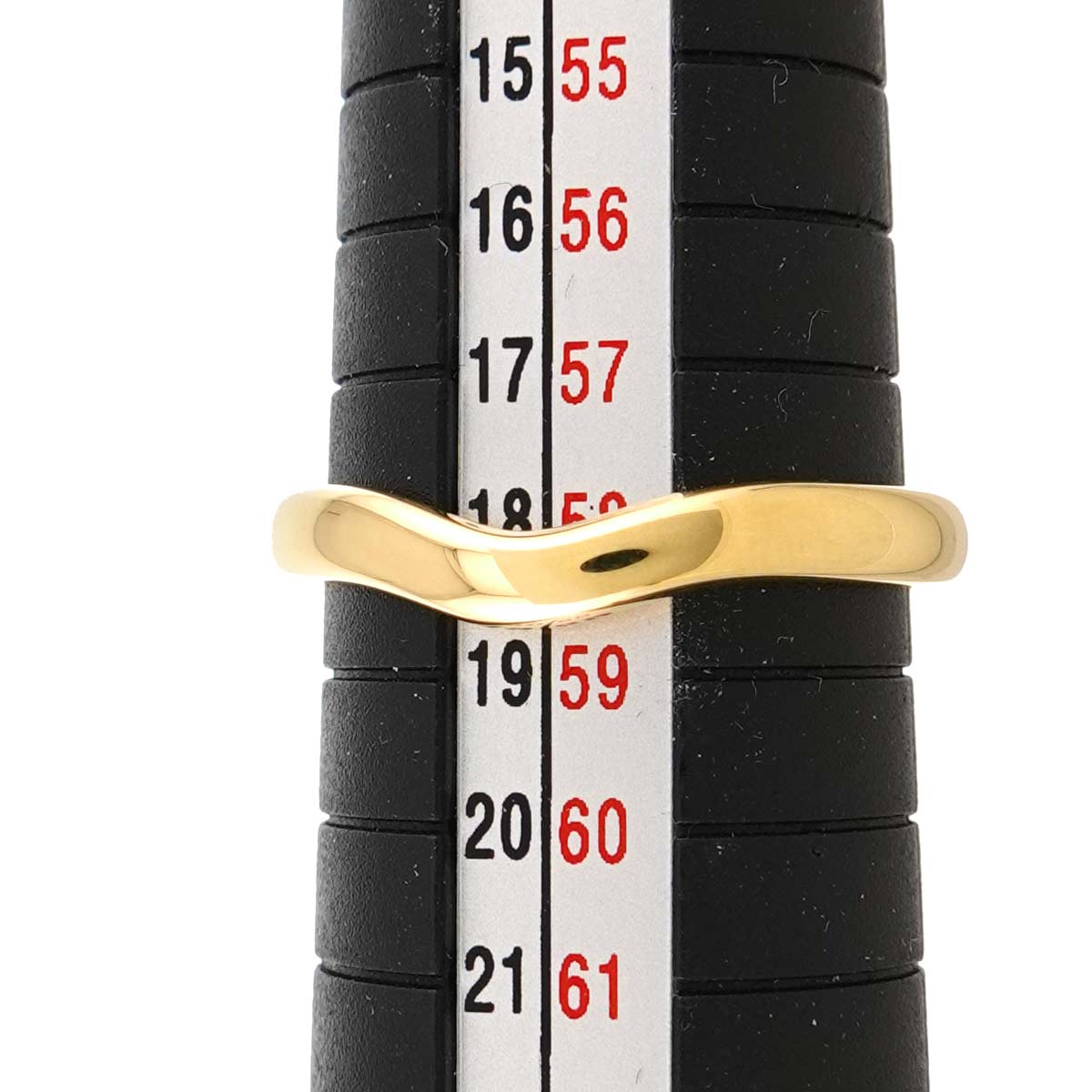 Curved Band Ring 18K Yellow Gold 750 size8.25(US)