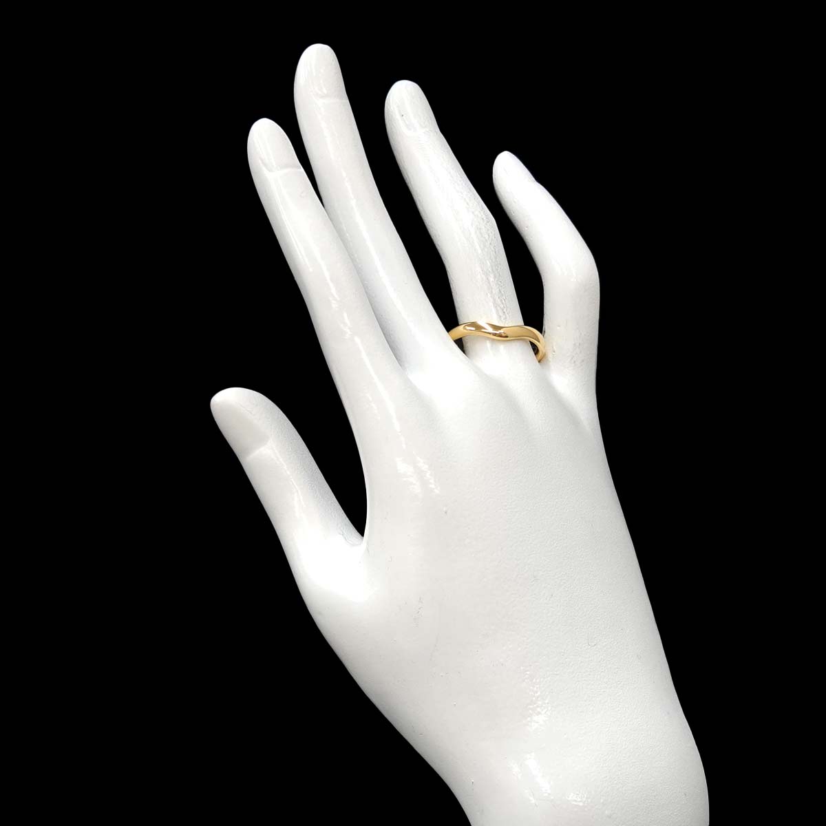 Curved Band Ring 18K Yellow Gold 750 size8.25(US)