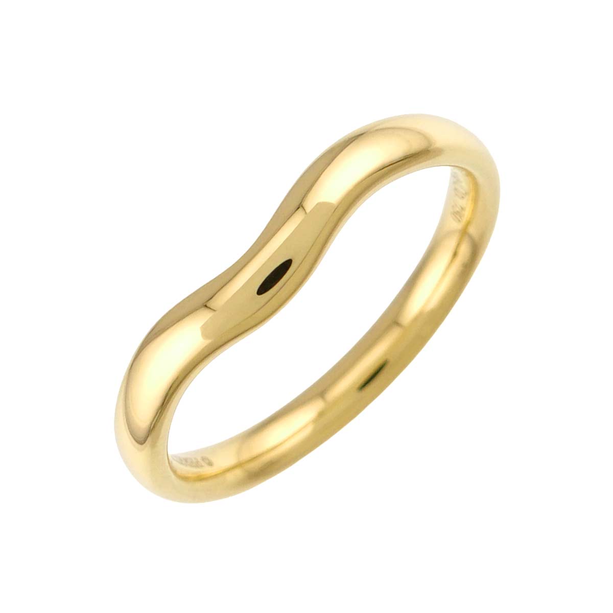 Curved Band Ring 18K Yellow Gold 750 size8.25(US)