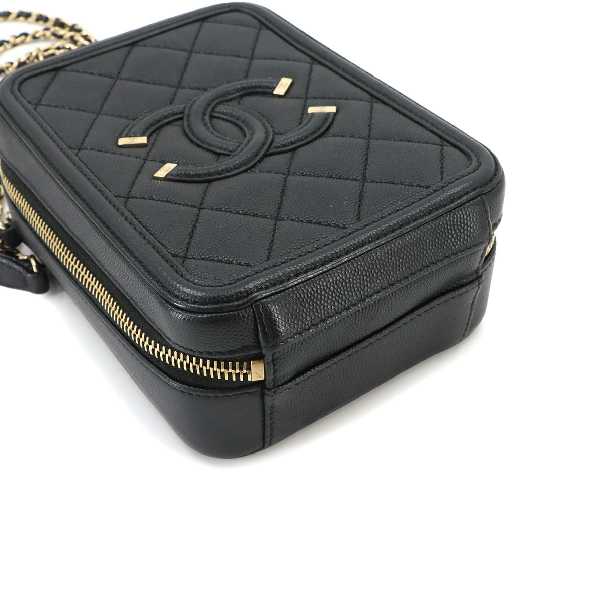 CC Filigree Vanity Shoulder Bag Leather Black