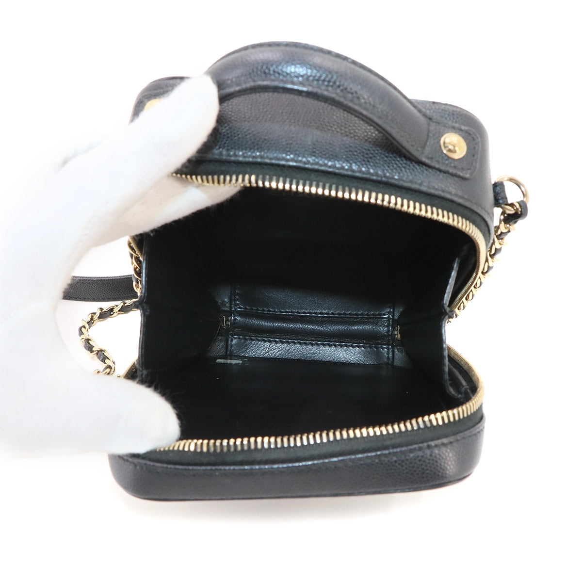 CC Filigree Vanity Shoulder Bag Leather Black