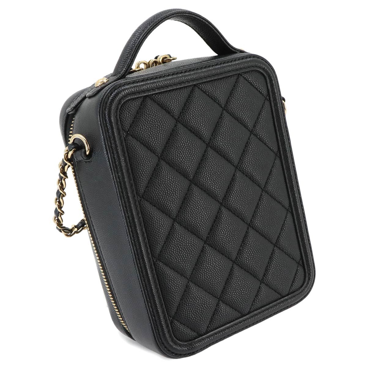 CC Filigree Vanity Shoulder Bag Leather Black