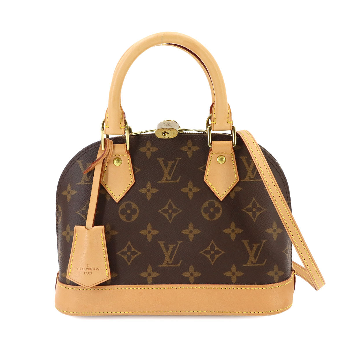 Monogram Alma BB Hand Shoulder Bag Leather Brown M53152