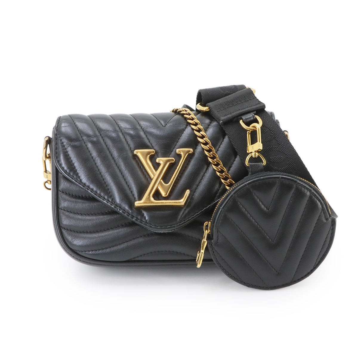 New Wave Multi Pochette Shoulder Bag Leather Black M56461