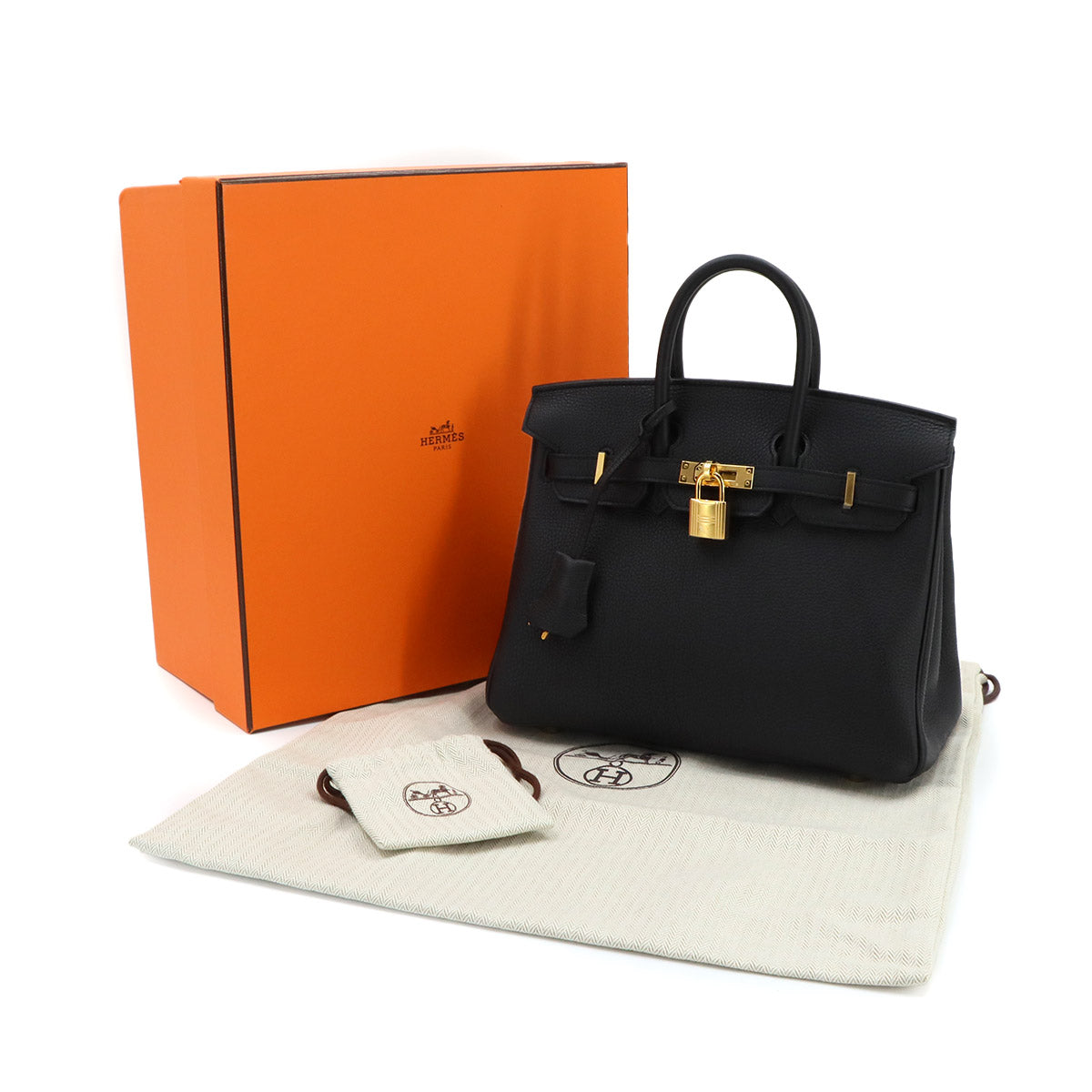 Birkin 25 Hand Bag Togo Black Purse