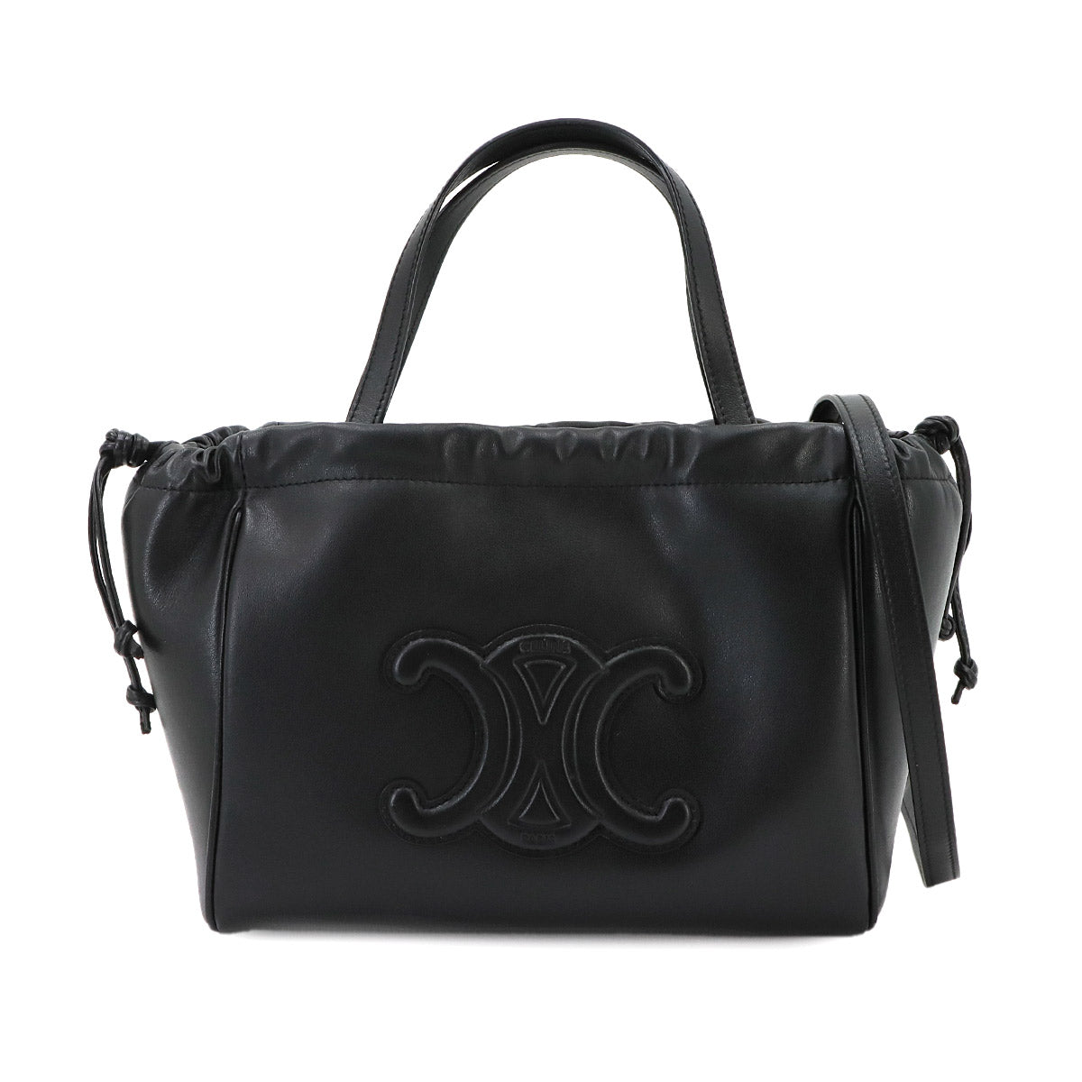 Small Cabas Drawstring CUIR Triomphe Hand Shoulder Bag 111013DU3