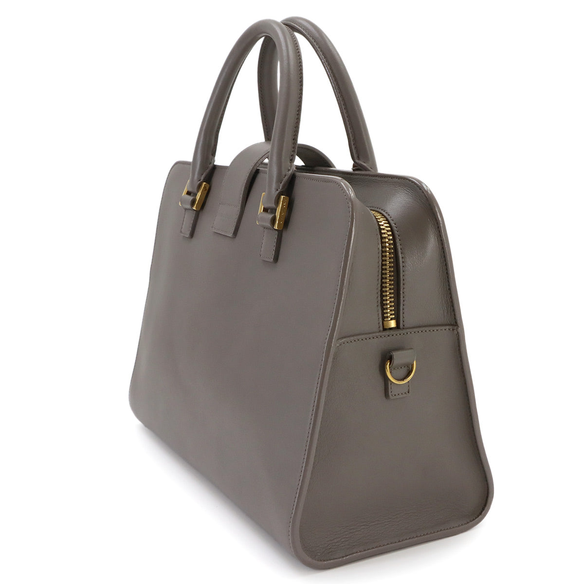 Monogram Cabas Hand Shoulder Bag Leather Gray 357395