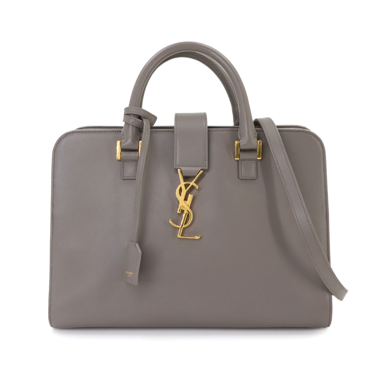 Monogram Cabas Hand Shoulder Bag Leather Gray 357395