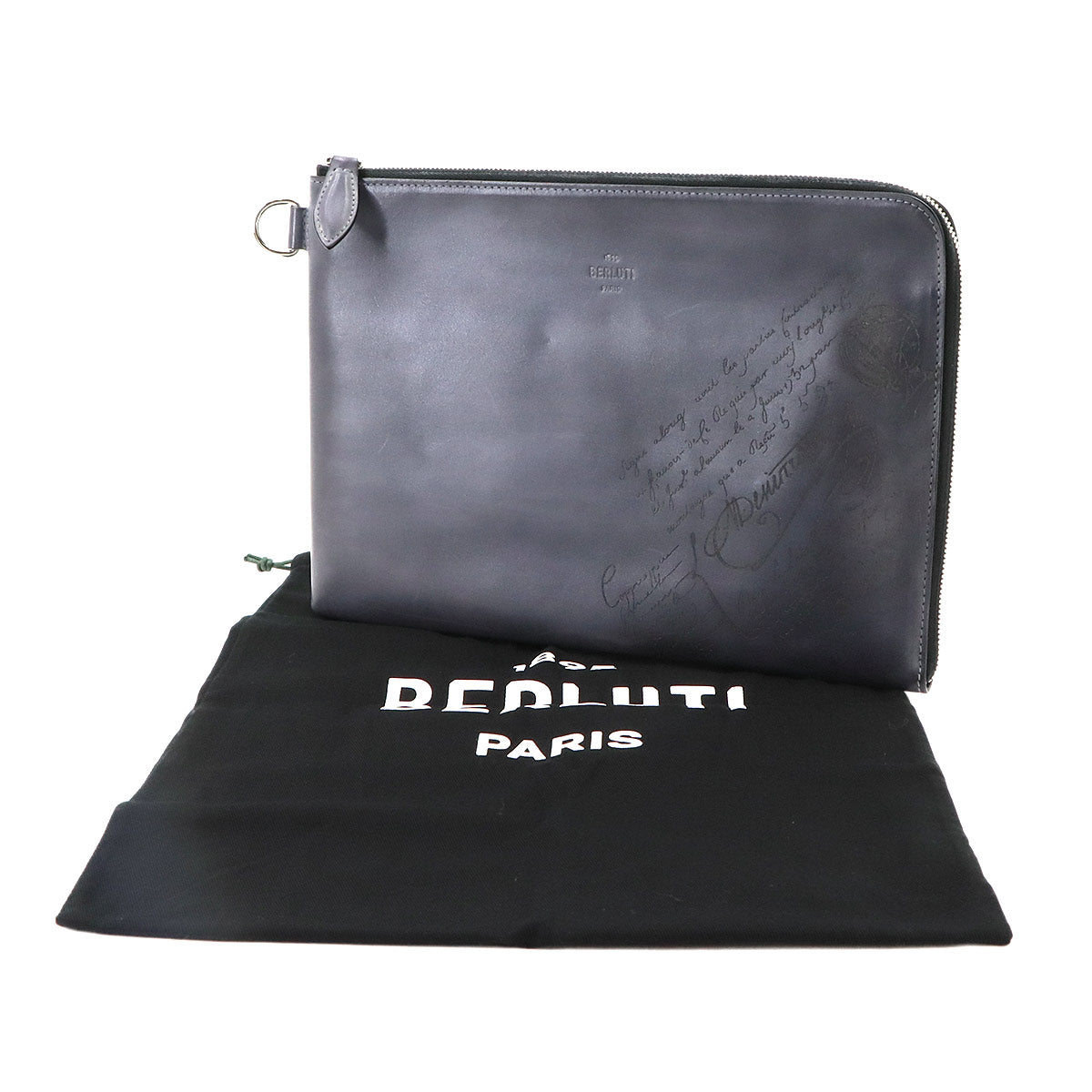 Nino GM Clutch Bag Venezia Leather Gray Purse