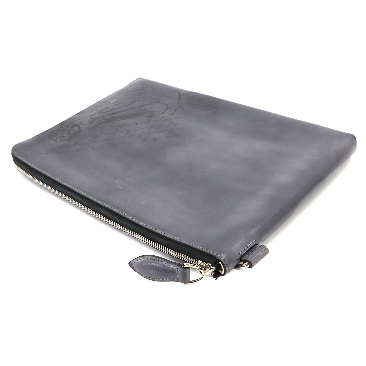 Nino GM Clutch Bag Venezia Leather Gray Purse