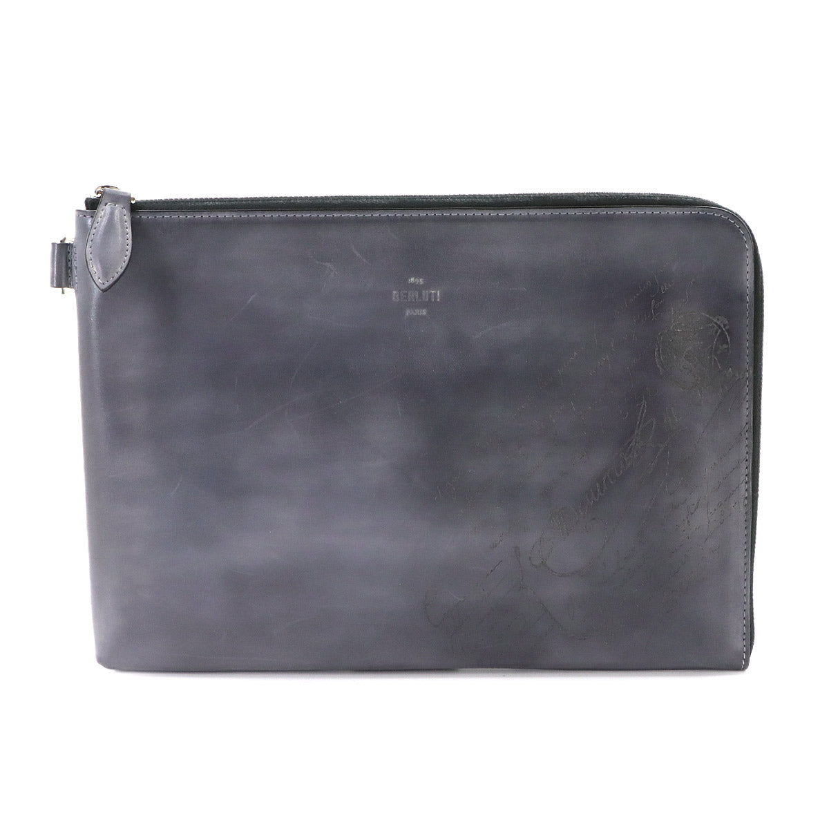 Nino GM Clutch Bag Venezia Leather Gray Purse
