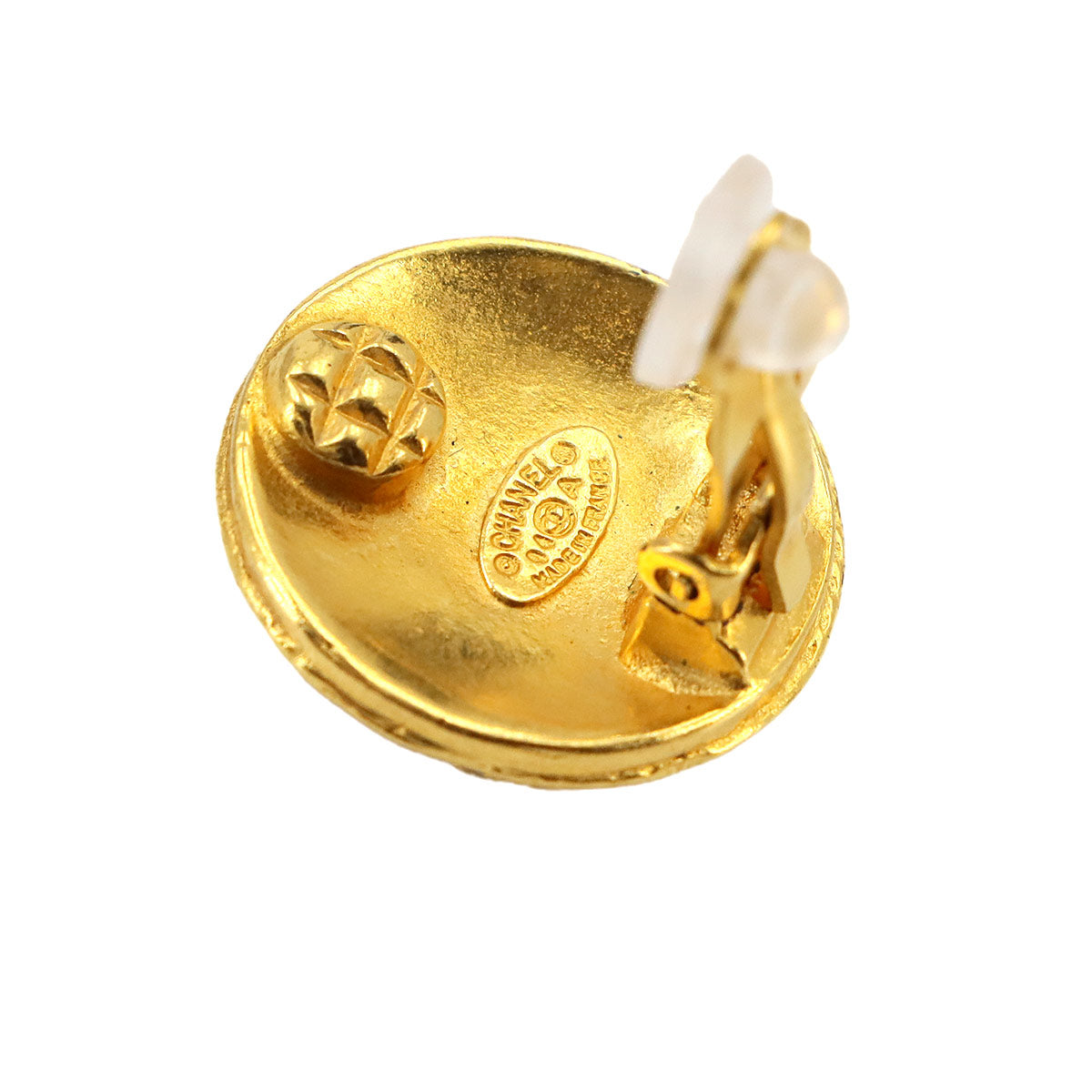 Coco Earrings Round type Gold 04A Vintage Accessory