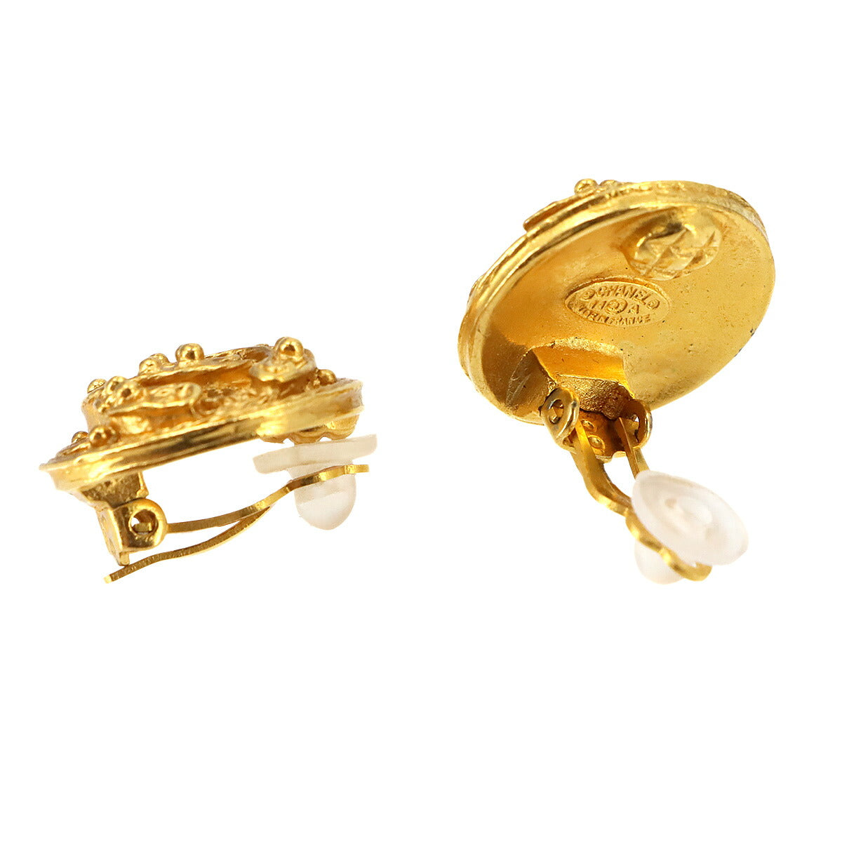 Coco Earrings Round type Gold 04A Vintage Accessory