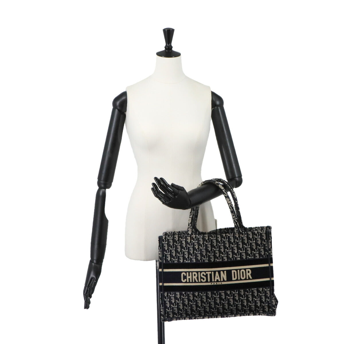 Oblique Book Tote Medium Bag Velvet Navy