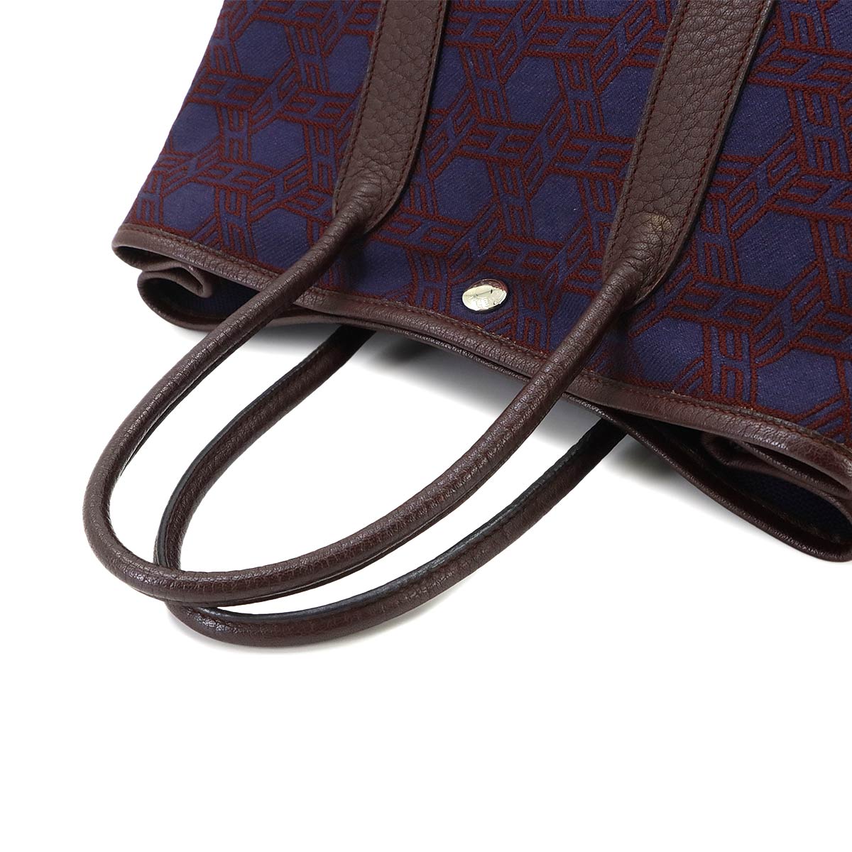 Garden Party TPM Tote Bag Toile Soie H Negonda Bordeaux Navy