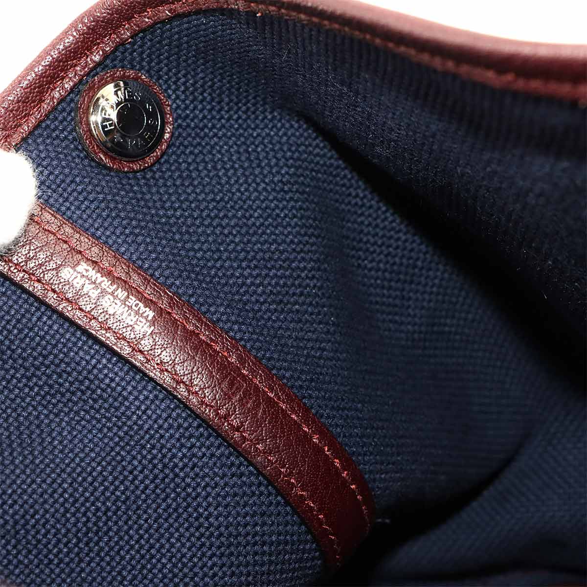 Garden Party TPM Tote Bag Toile Soie H Negonda Bordeaux Navy
