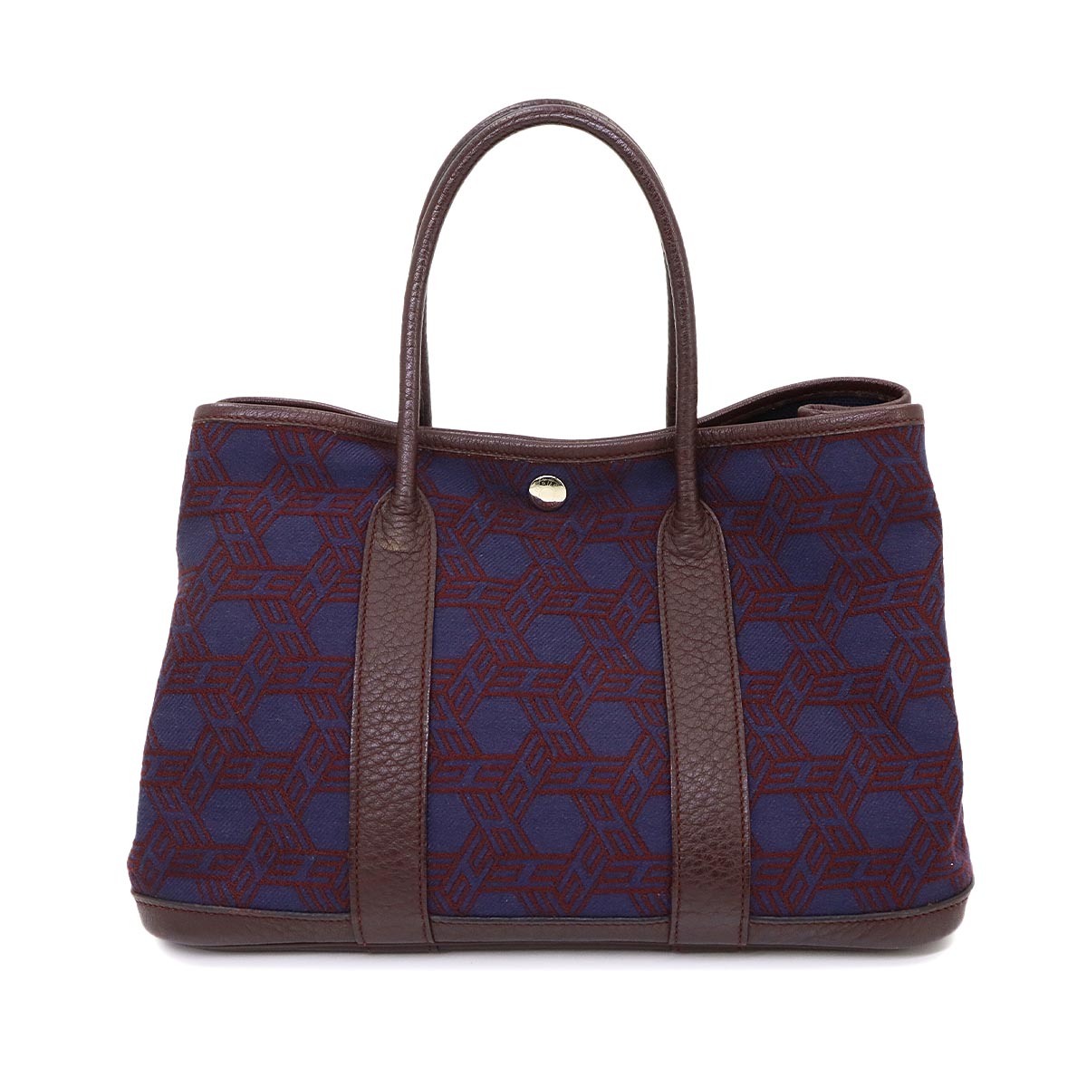 Garden Party TPM Tote Bag Toile Soie H Negonda Bordeaux Navy