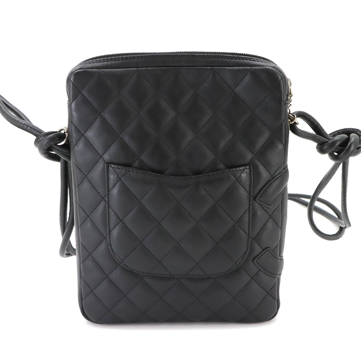 Cambon Line Shoulder Bag Leather Black A25178 Purse