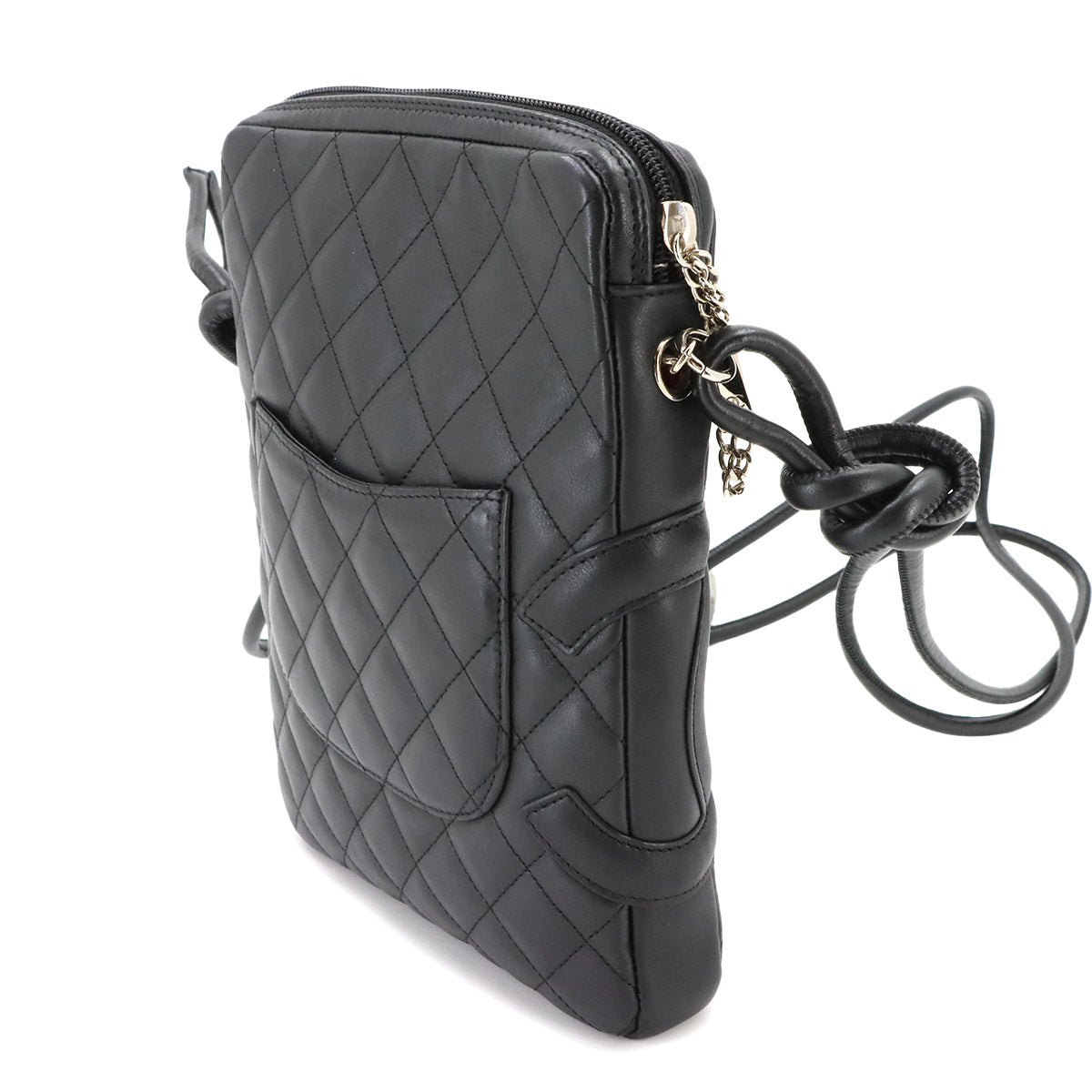 Cambon Line Shoulder Bag Leather Black A25178 Purse