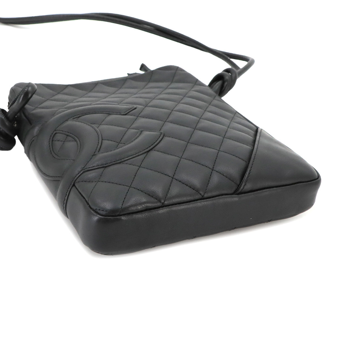 Cambon Line Shoulder Bag Leather Black A25178 Purse